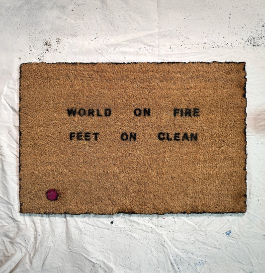 WORLD ON FIRE FEET ON CLEAN - Doormat