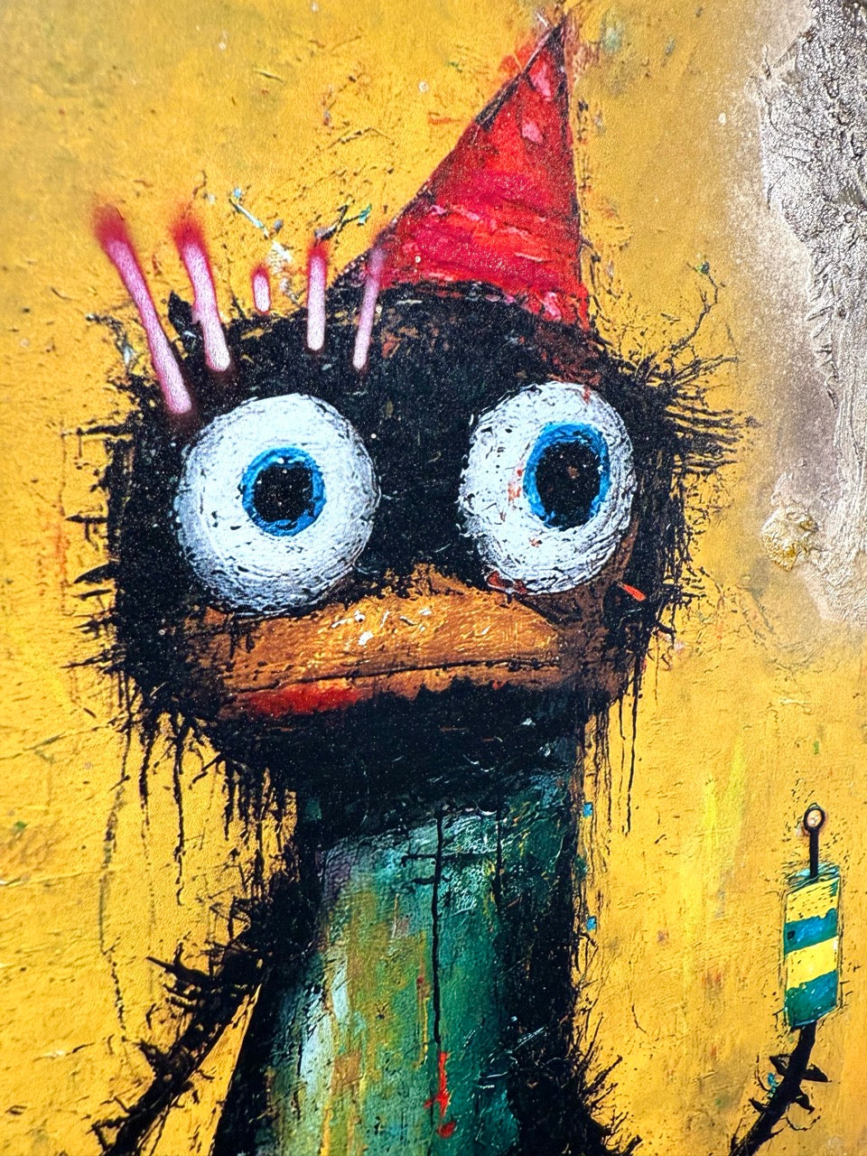 "Party Crasher" - Feiertag Fratze Unikat + Gratis Rahmen