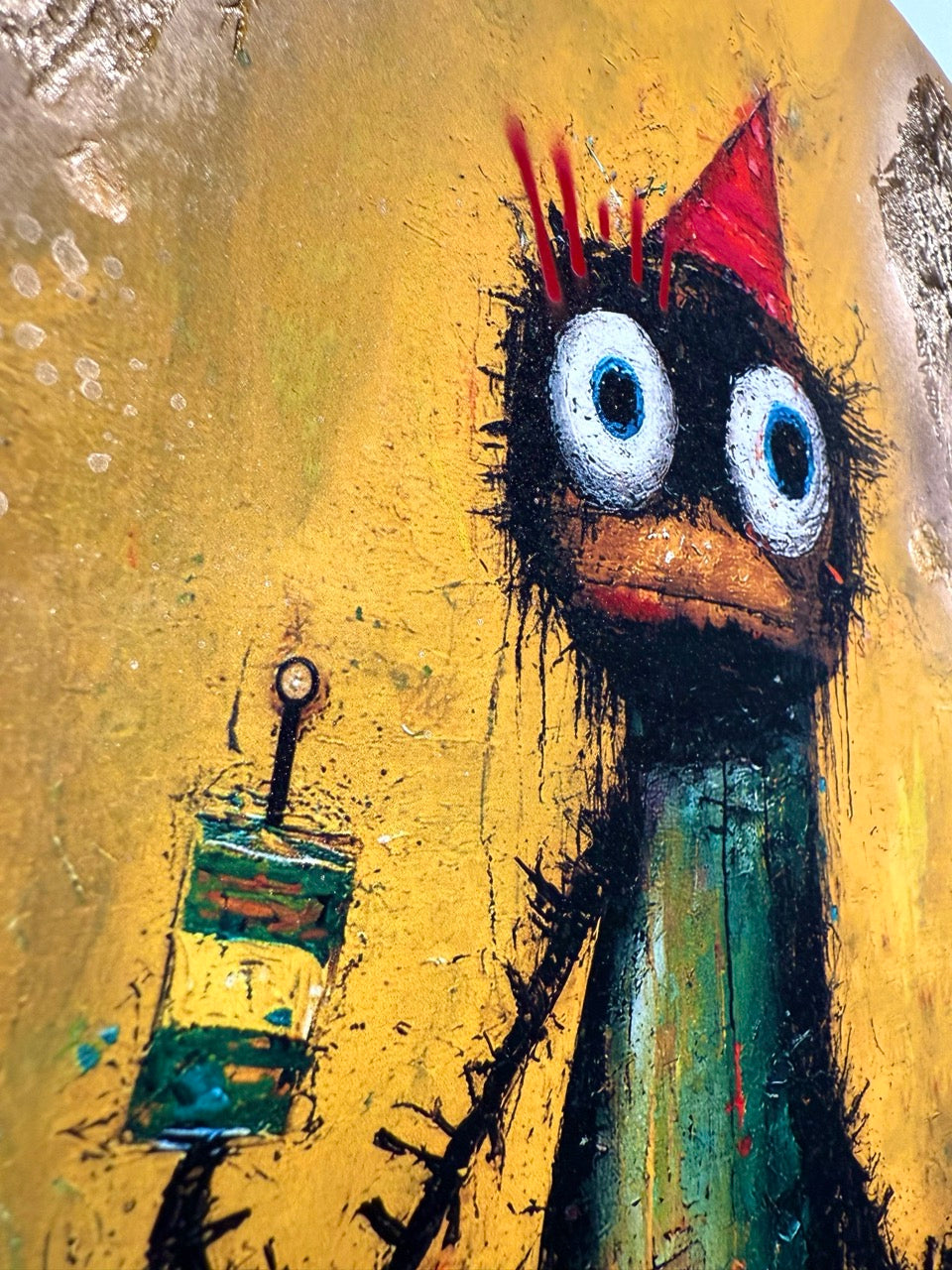 "Party Crasher" - Feiertag Fratze Unikat + Gratis Rahmen